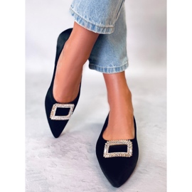 PA1 Elegantní baleríny s kamínky Lorella Black černá 2