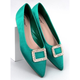 PA1 Elegantní baleríny s kamínky Lorella Green zelený 2