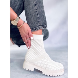 BM Ponožkové kozačky se vzorem Rueda Beige béžový 1