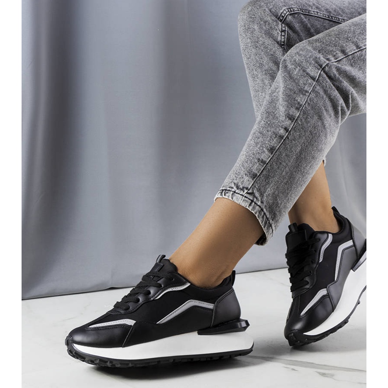 Černé tenisky na platformě Ada černý 1