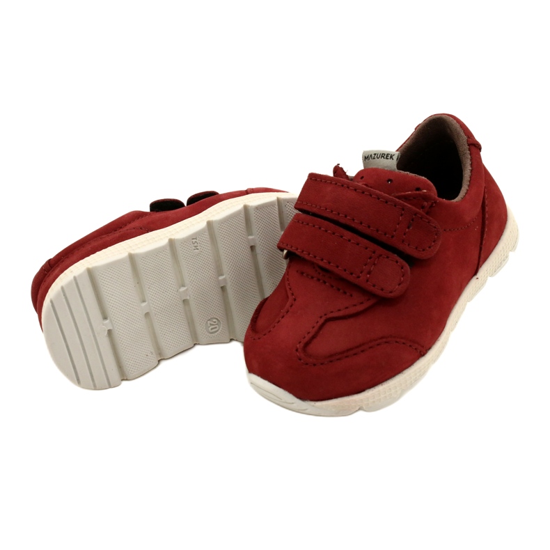 Příležitostná kožená dětská bota Mazurek 1362 Red Belcro červený 4