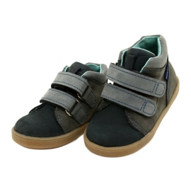 Kožená dětská bota s suchým zipem Mazurek 1302 Navy-Gray šedá 3 Kožená dětská bota s suchým zipem Mazurek 1302 Navy-Gray šedá 3