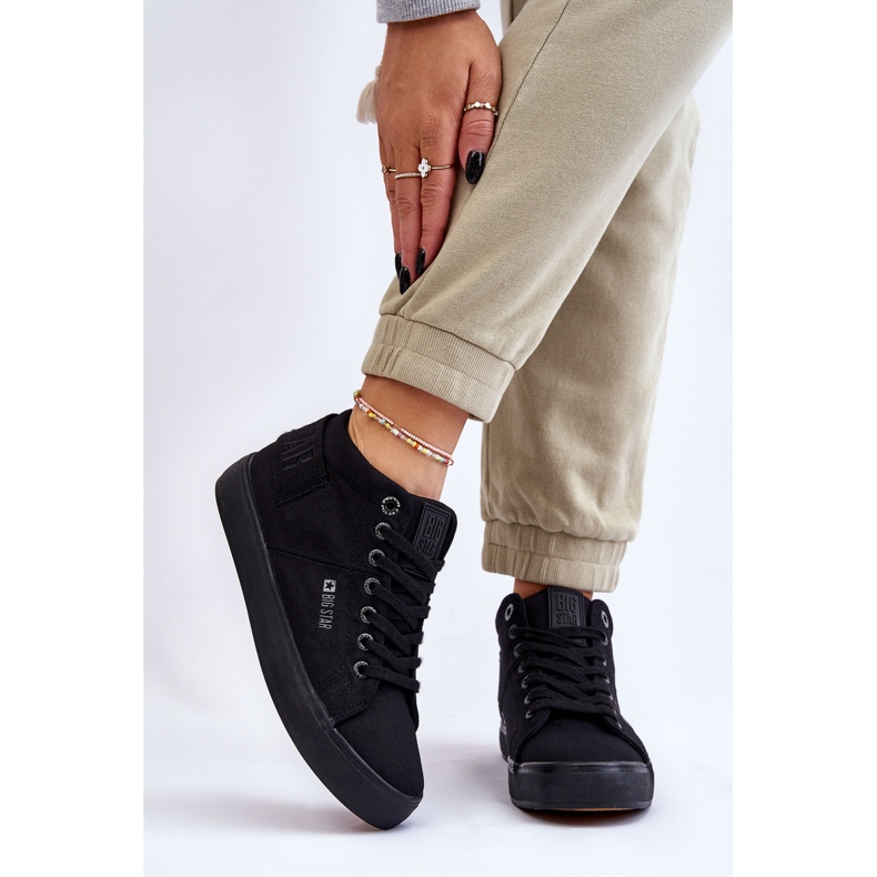 Dámské klasické vysoké tenisky Big Star LL274001 černé černá 2