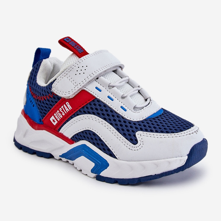 Dětská sportovní obuv se suchým zipem Big Star JJ374259 bílá a tmavě modrá vícebarevný 2