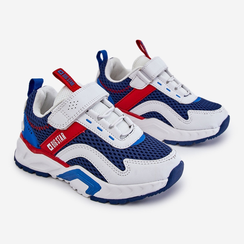 Dětská sportovní obuv se suchým zipem Big Star JJ374259 bílá a tmavě modrá vícebarevný 1