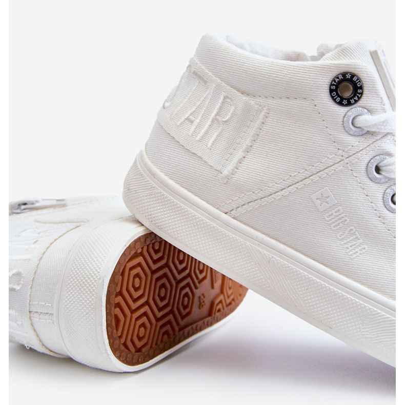 Dětské klasické vysoké tenisky Big Star LL374002 Bílé bílý bílý 2