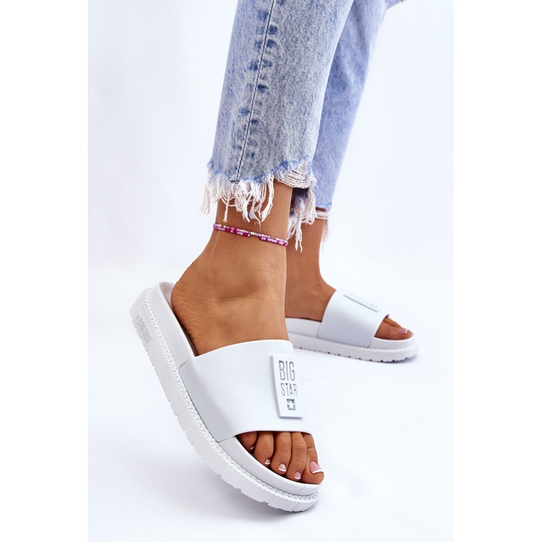Dámské pantofle Big Star LL274428 Bílé bílý 2