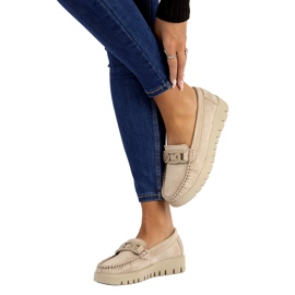 Kožené mokasíny Filippo DP3334/23 BE béžový 7