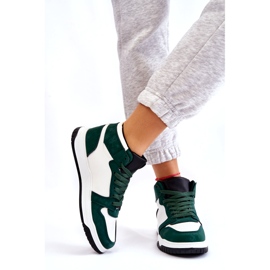 Vysoké dámské sportovní boty, tenisky, bílé a zelené bílý 3