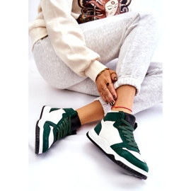 Vysoké dámské sportovní boty, tenisky, bílé a zelené bílý 6