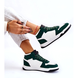 Vysoké dámské sportovní boty, tenisky, bílé a zelené bílý 7