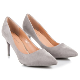 Ideal Shoes Semišové boty na vysokém podpatku šedá 3