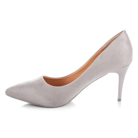 Ideal Shoes Semišové boty na vysokém podpatku šedá 1