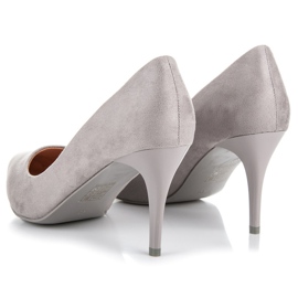 Ideal Shoes Semišové boty na vysokém podpatku šedá 2