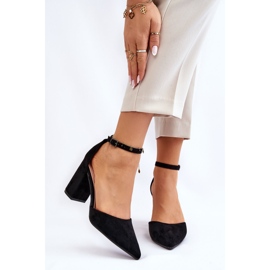 Černé semišové lodičky Lexie na podpatku černá 1