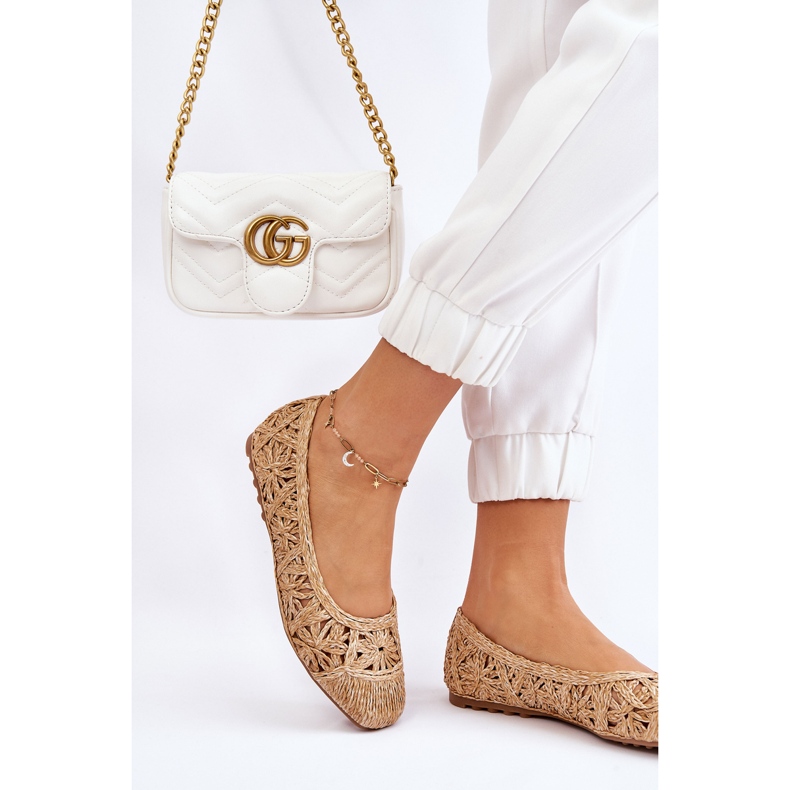 Prolamované módní baleríny Béžová Thiago béžový 2 Prolamované módní baleríny Béžová Thiago béžový 2