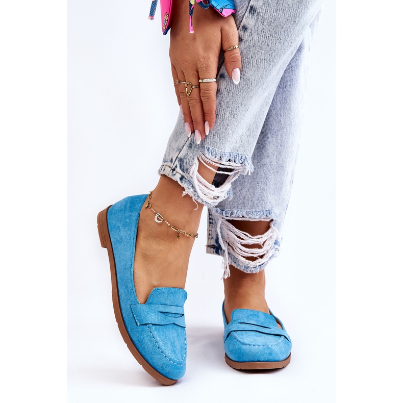 PS1 Pohodlné semišové dámské mokasíny Blue Lucca modrý 1 PS1 Pohodlné semišové dámské mokasíny Blue Lucca modrý 1