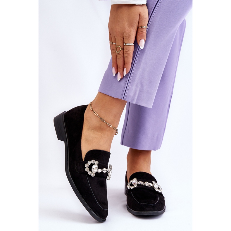 PS1 Elegantní černé semišové mokasíny Aliya černá 1