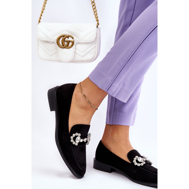 PS1 Elegantní černé semišové mokasíny Aliya černá 2