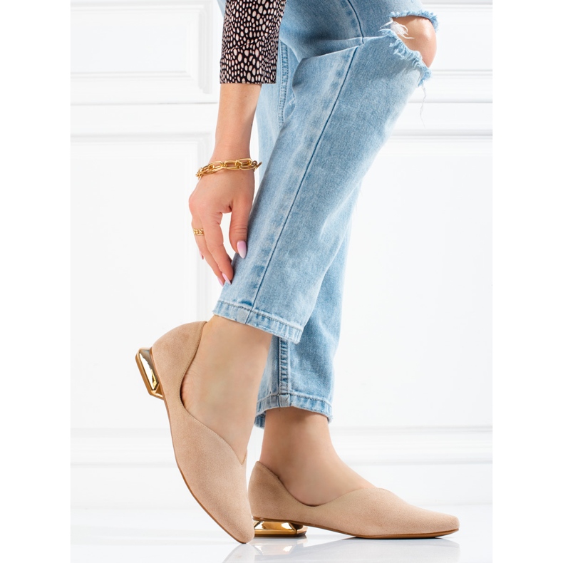 W. Potocki Dámské semišové baleríny Potocki béžové béžový 2 W. Potocki Dámské semišové baleríny Potocki béžové béžový 2