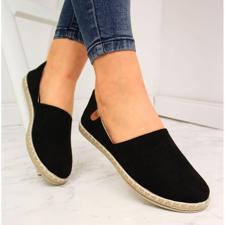 News Dámské nazouvací espadrilky s výřezy černé NOVINKY 20TX02-2416 černý 1