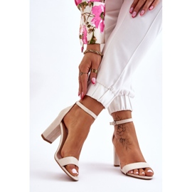 PS1 Klasické semišové sandály na podpatku Amina světle béžové hnědý 2 PS1 Klasické semišové sandály na podpatku Amina světle béžové hnědý 2