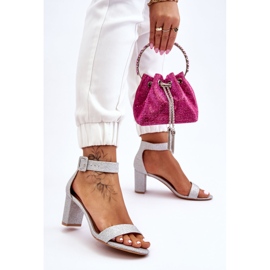 PS1 Lesklé Sandály Na Vysokých Podpatcích Stříbrné Maxim stříbrný 2