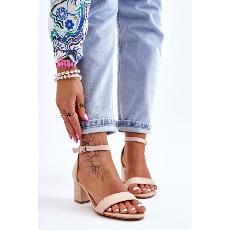 PS1 Béžové semišové sandály Quincy hnědý 1 PS1 Béžové semišové sandály Quincy hnědý 1