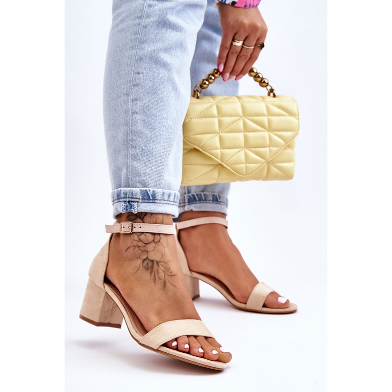 PS1 Béžové semišové sandály Quincy hnědý 2 PS1 Béžové semišové sandály Quincy hnědý 2