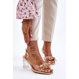 S.Barski Módní sandály se zlatými korálky Terrance 1