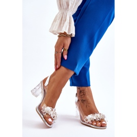 S.Barski Módní sandály s korálky Silver Terrance stříbrný 2