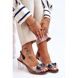 S.Barski Módní sandály s korálky Navy Terrance námořnická modrá 1