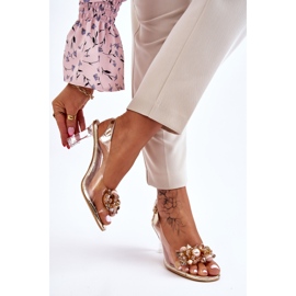 S.Barski Elegantní transparentní sandály se zlatým zdobením lilah 2