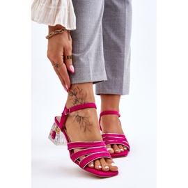 S.Barski Fuchsiové semišové sandály Callan s krystaly růžový 1 S.Barski Fuchsiové semišové sandály Callan s krystaly růžový 1