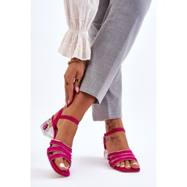 S.Barski Fuchsiové semišové sandály Callan s krystaly růžový 2 S.Barski Fuchsiové semišové sandály Callan s krystaly růžový 2