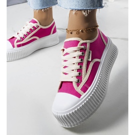 PA1 Tmavě růžové tenisky na platformě od Connie růžový 1