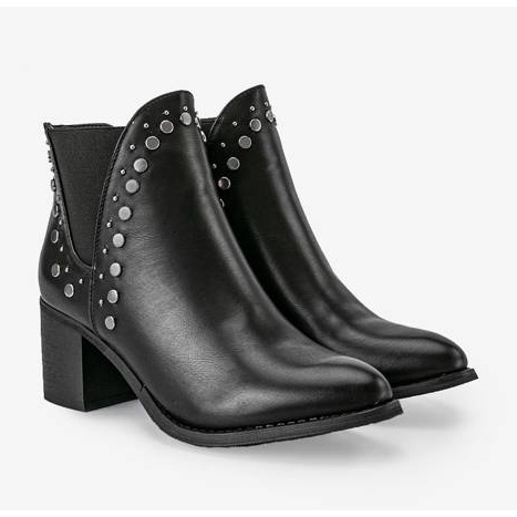 PA1 Černé kozačky na podpatku s kamínky od Louisy černá 1