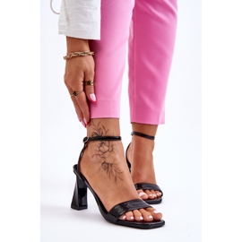 S.Barski Owen Black patentované sandály na podpatku černá 1