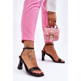 S.Barski Owen Black patentované sandály na podpatku černá 2