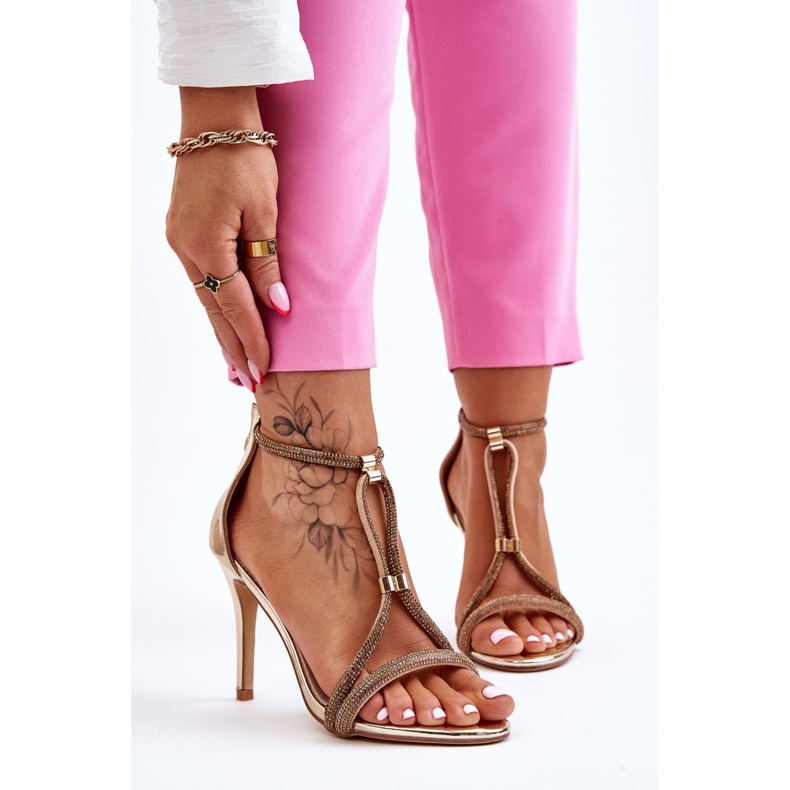 S.Barski Elegantní Sandály Na Vysokém Podpatku S Jenesis Gold Jenesis zlatý 1