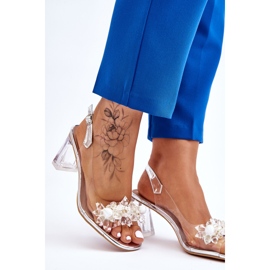 S.Barski Módní průhledné sandály se stříbrnými ozdobami Carmelo 2