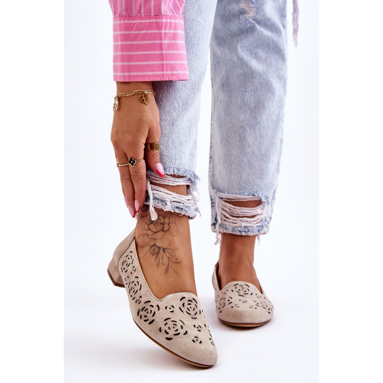 Prolamované mokasíny Sergio Leone BL627 Béžové béžový 1