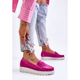 Lemar Fuchsia Milana Suede Platform Loafers růžový 2
