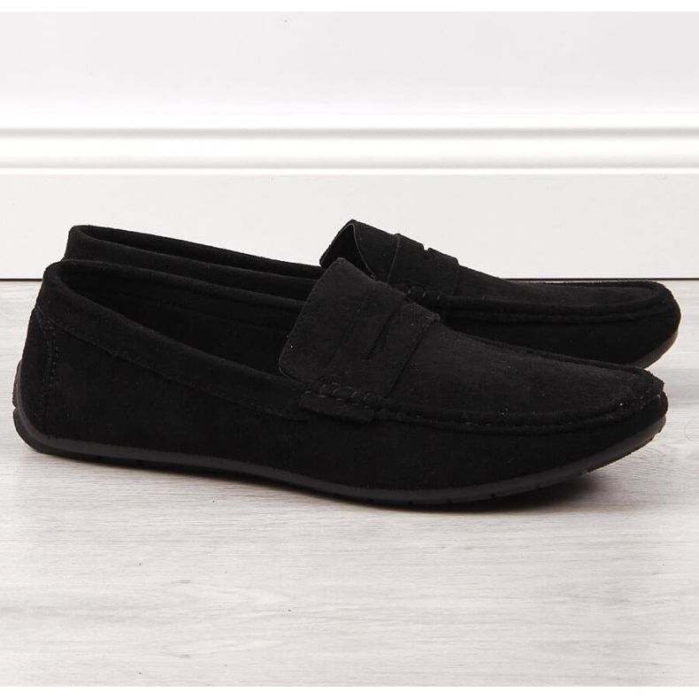 News Pánské černé semišové slip-on mokasíny NOVINKA černá 1