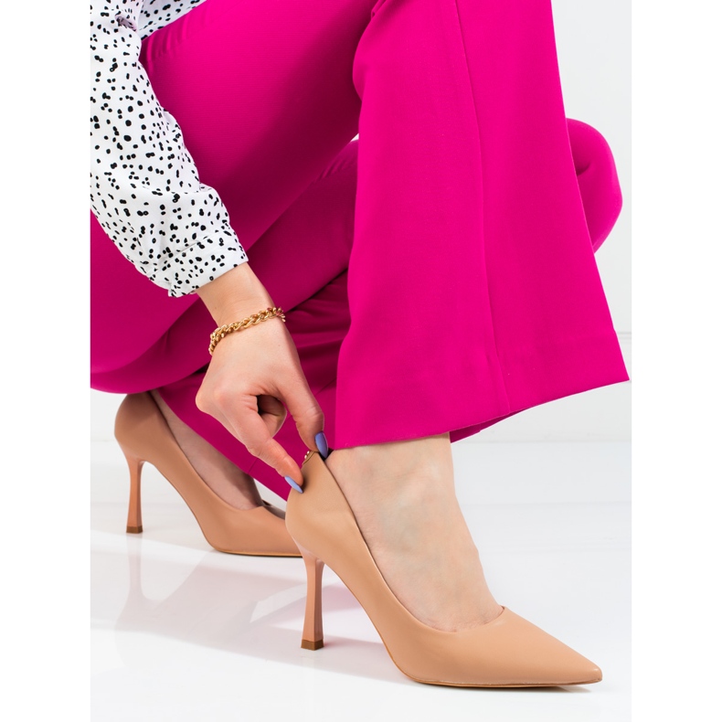 Dámské béžové lodičky na vysokém podpatku Vinceza béžový 1