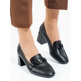 Dámské černé lodičky Vinceza na podpatku černá 1