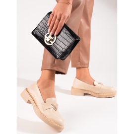 W. Potocki Béžové dámské mokasíny na platformě béžový 1