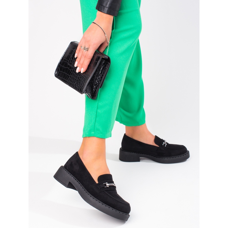 W. Potocki Dámské mokasíny Potocki na černé platformě černá 1