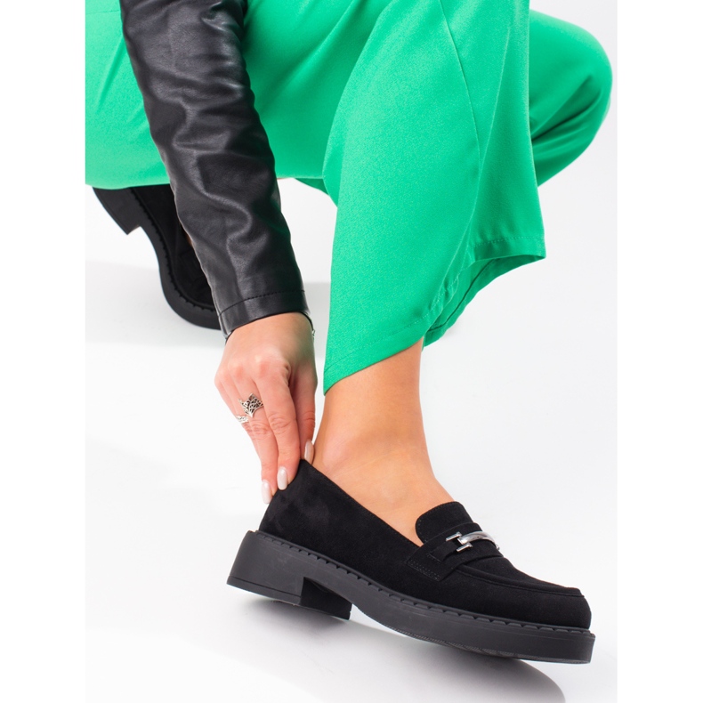 W. Potocki Dámské mokasíny Potocki na černé platformě černá 2