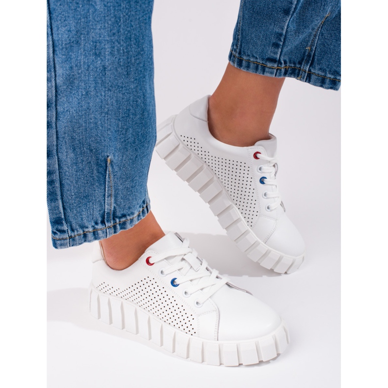 W. Potocki Bílé kožené sportovní boty značky Potocki bílý 1